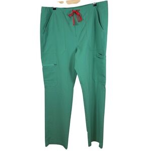 FIGS Technical Collection TM3001 Unisex XL Green Scrub Pants Cargo Straight Leg